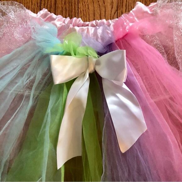 Chasing Fireflies Tulle Bow Sparkles Multi Color Skirt Girl’s Size O/S - Picture 3 of 9